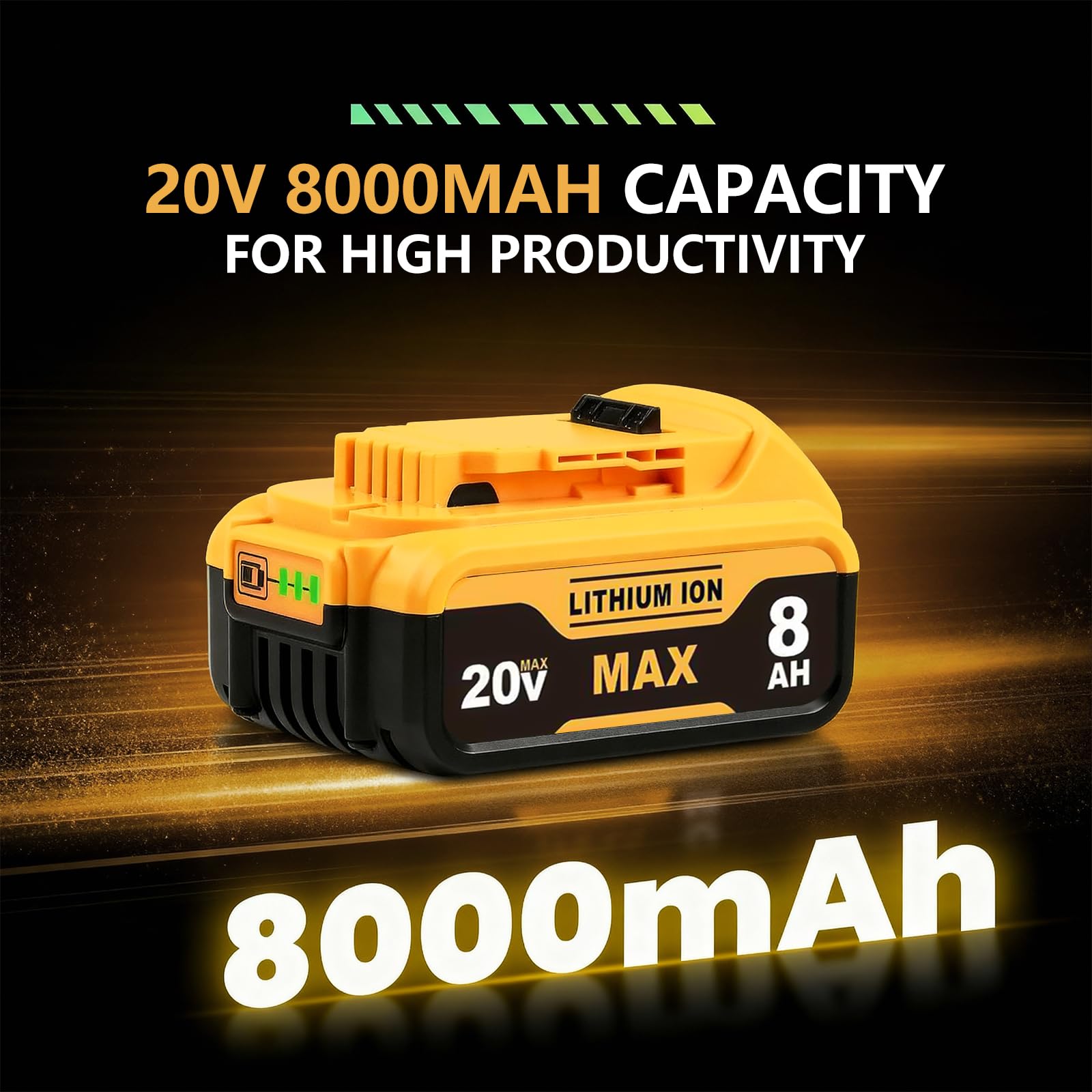 High-capacity Krvlkaq DCB200 battery compatible with DCB201 models.