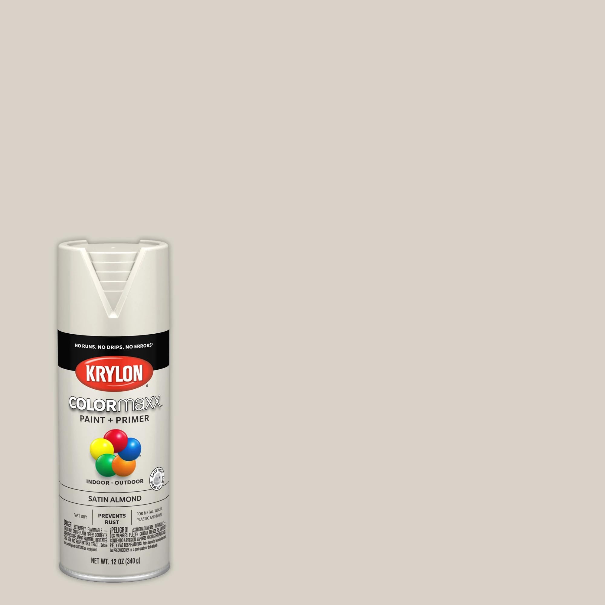 Krylon COLORmaxx any-angle spray tip enables versatile application on metal.