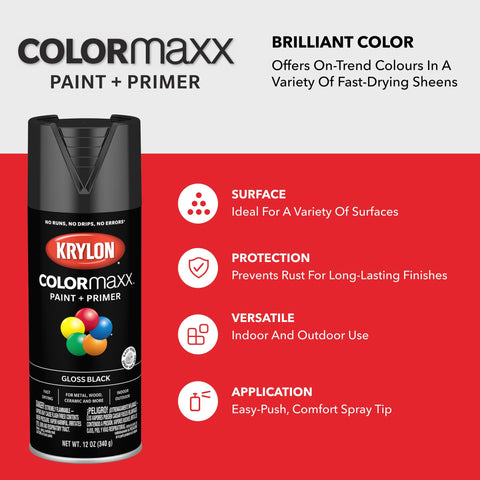 Krylon COLORmaxx indoor-outdoor spray supports furniture refresh and crafts.