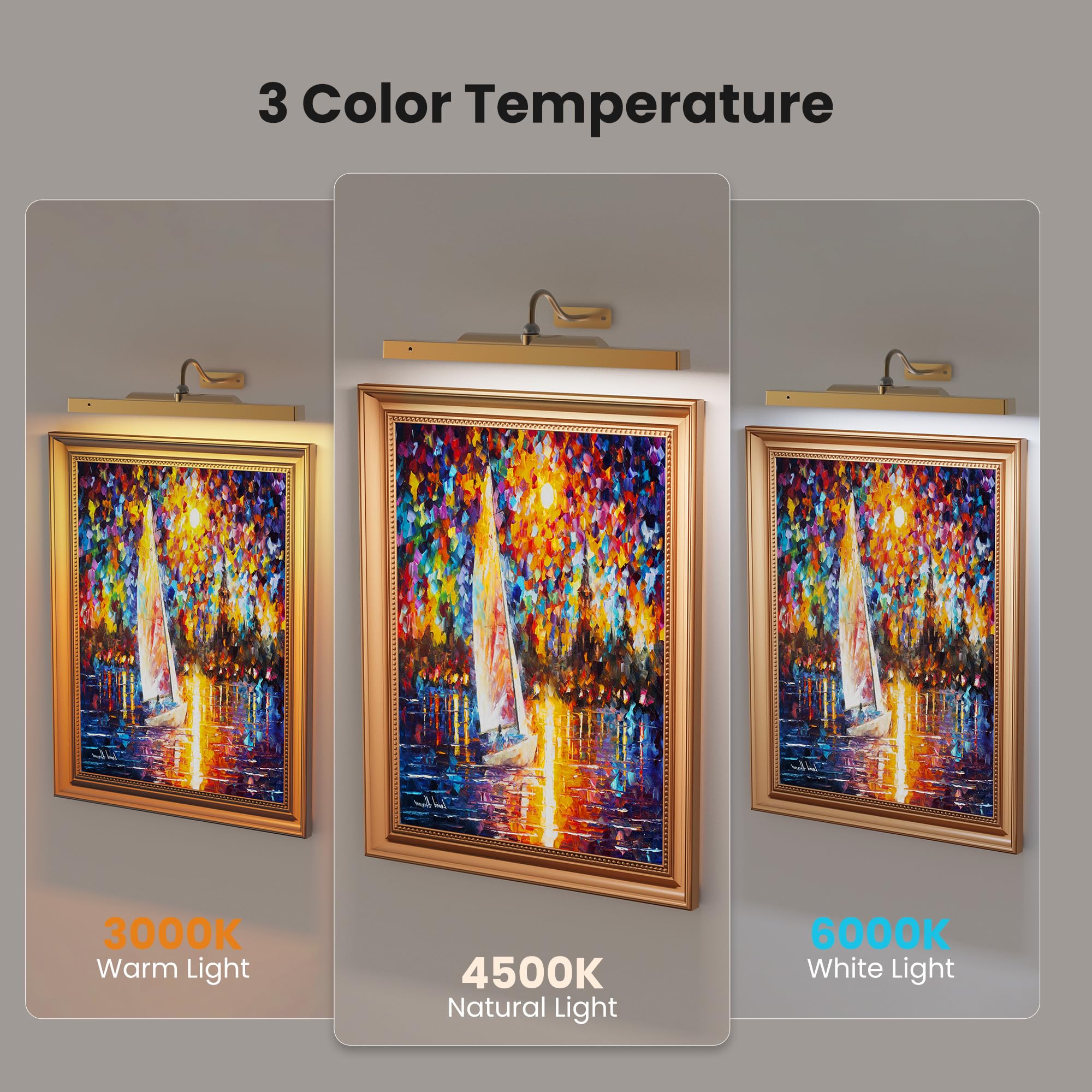 Kryoza brass picture light rechargeable battery for cordless setup