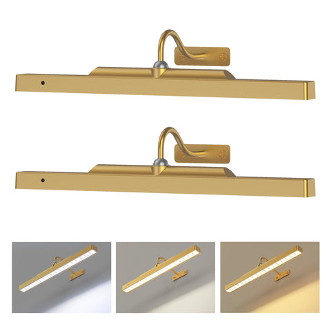 Kryoza brass picture light wireless highlights artwork without cords
