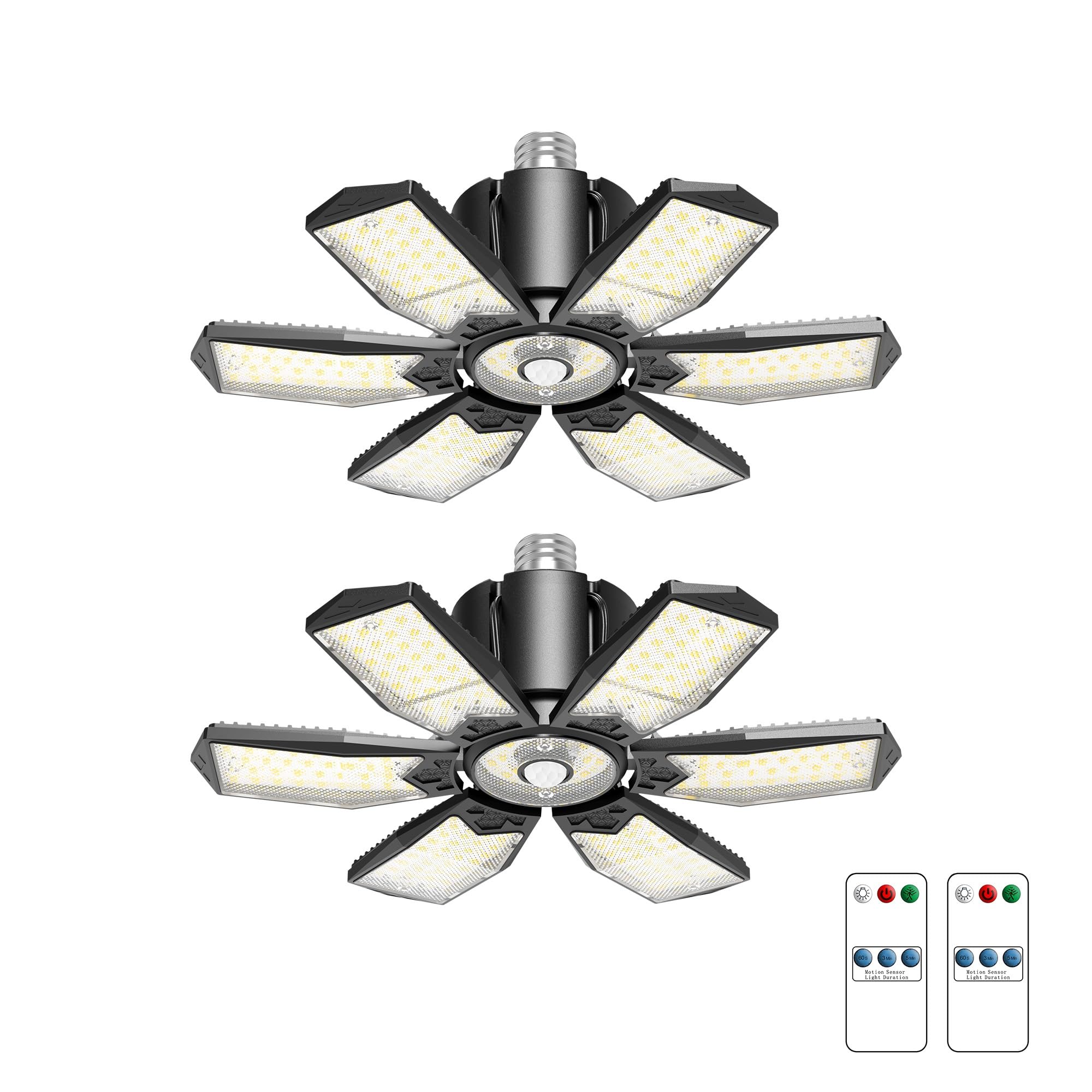 Kryoza motion sensor garage light, front view for entry and work area illumination.