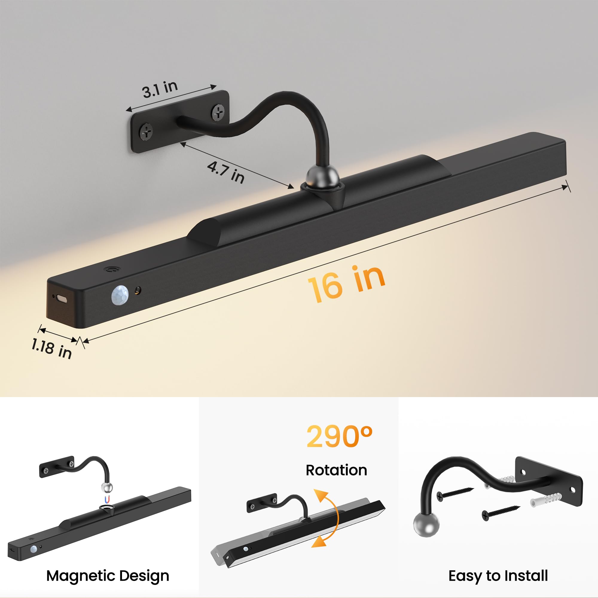 Kryoza picture light matte black finish complements modern interiors
