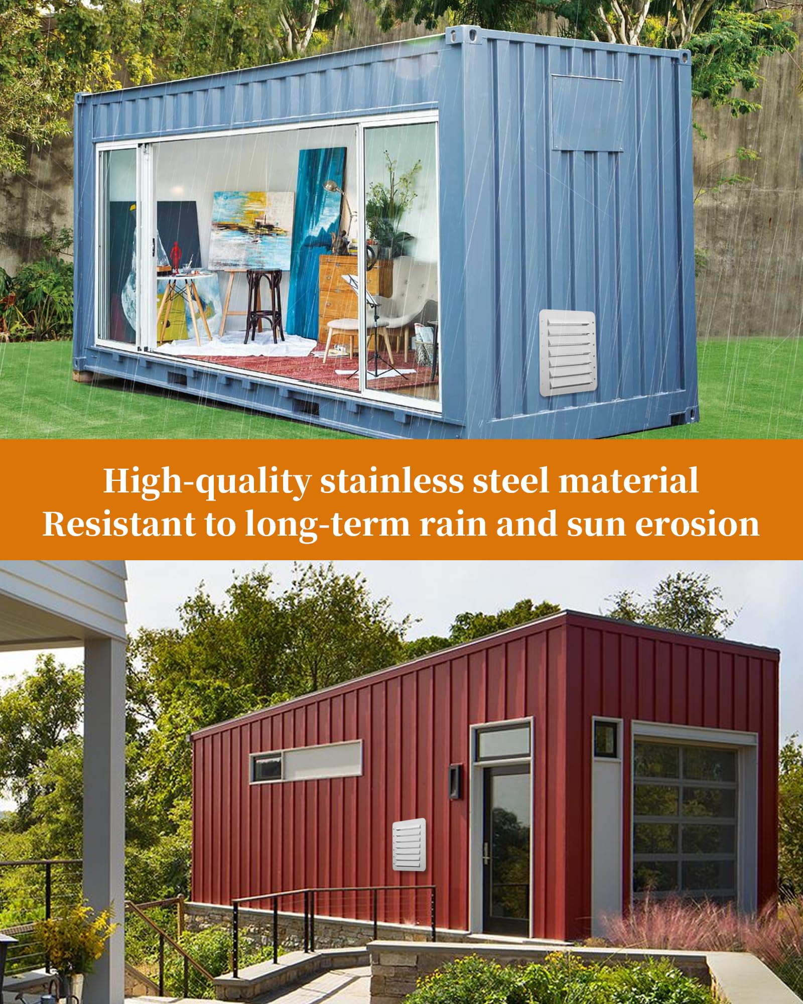 Krysolad durable steel vent with UV coating resists weather and corrosion