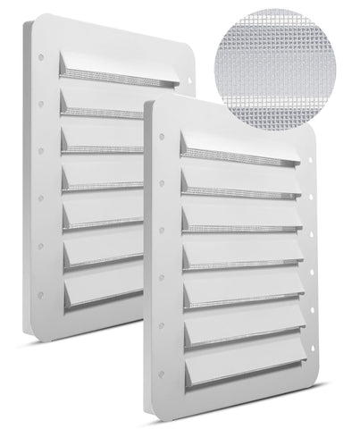 Krysolad heavy steel vent with screen on a sidewall improving airflow and condensation control