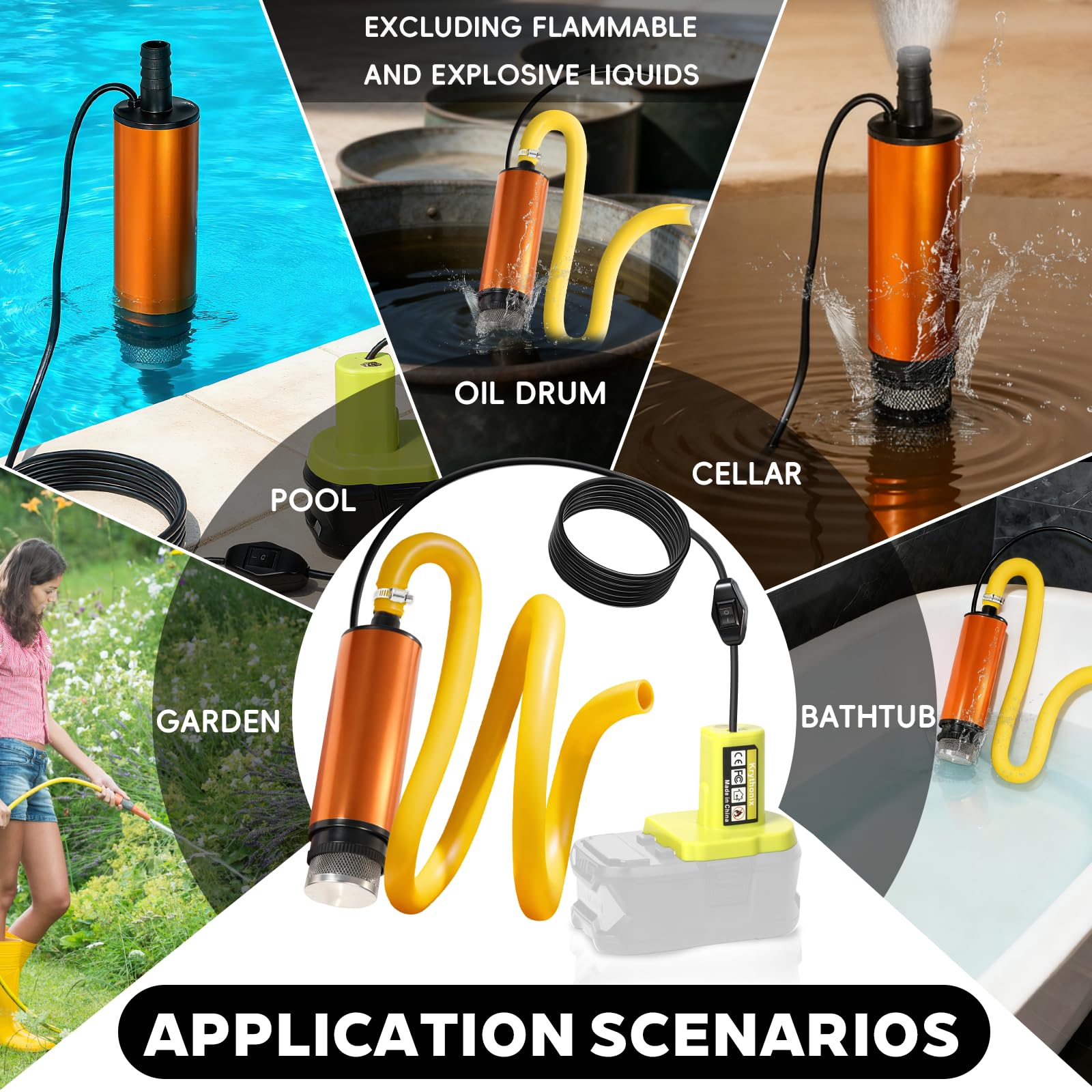 Krythonix cordless operation setup shows easy submerge and start.