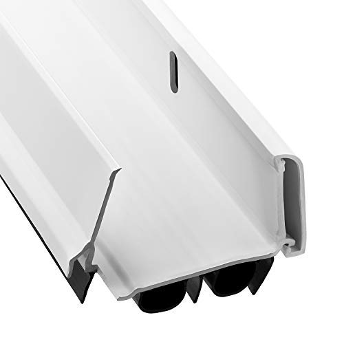 KS Hardware adjustable double bubble door sweep seals the gap on a 36-inch white exterior door.