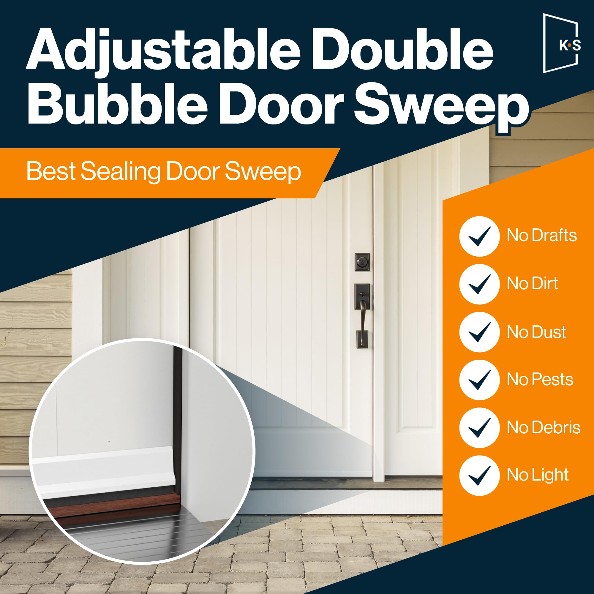 KS Hardware door sweep at the threshold reduces drafts for a cozier entryway.