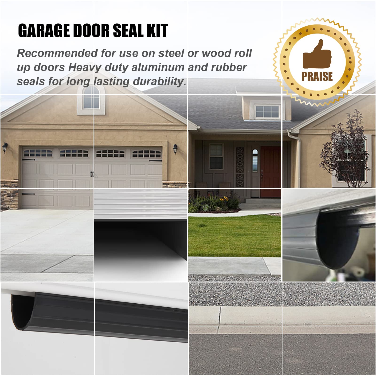 Kscjdg heavy-duty-garage-door-seal durability for steel or wood doors