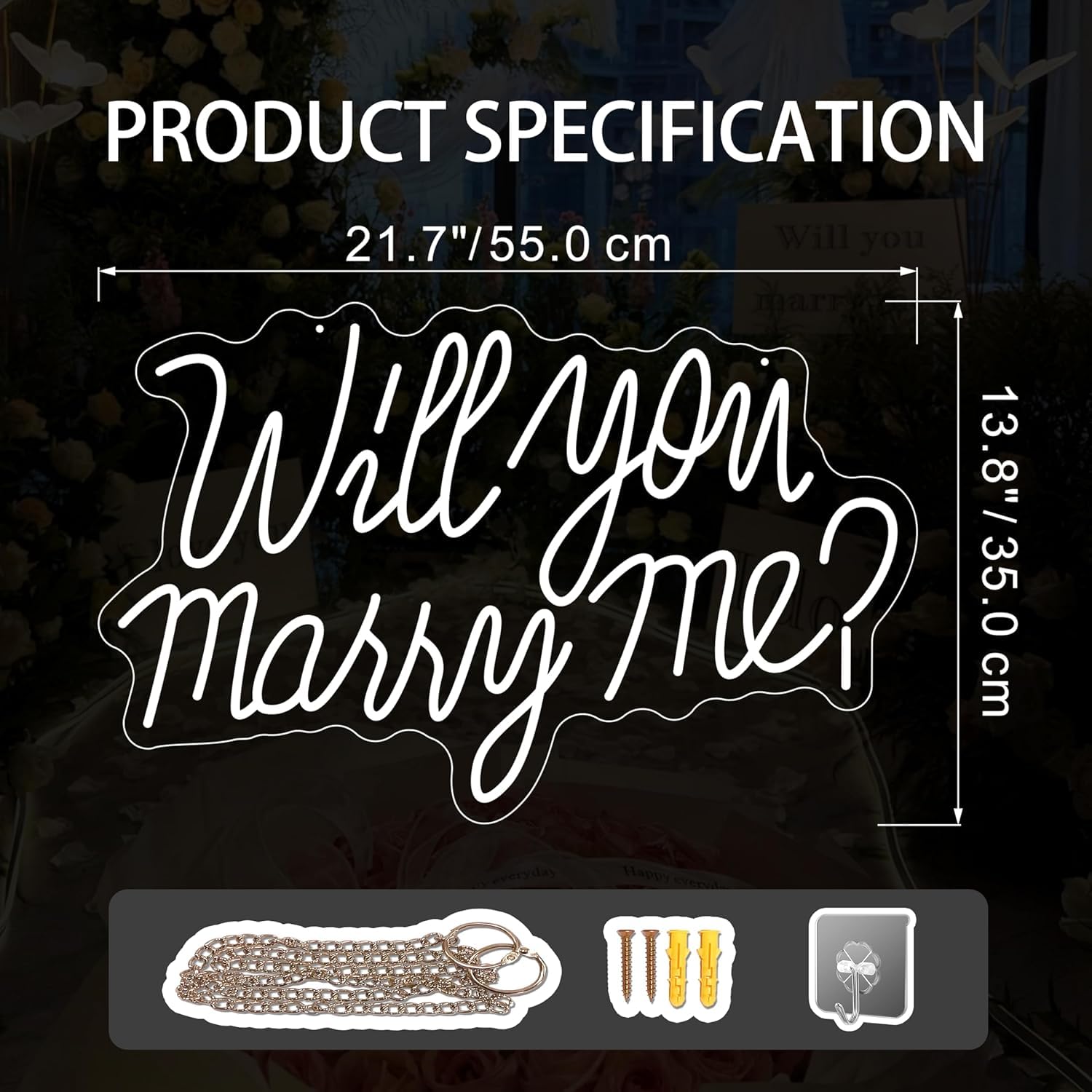 KSCKXGG Marry Me light up letters wall decor adds warm illumination for celebrations
