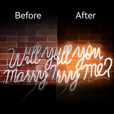 KSCKXGG Will You Marry Me neon LED wall art enhances photos and ambience