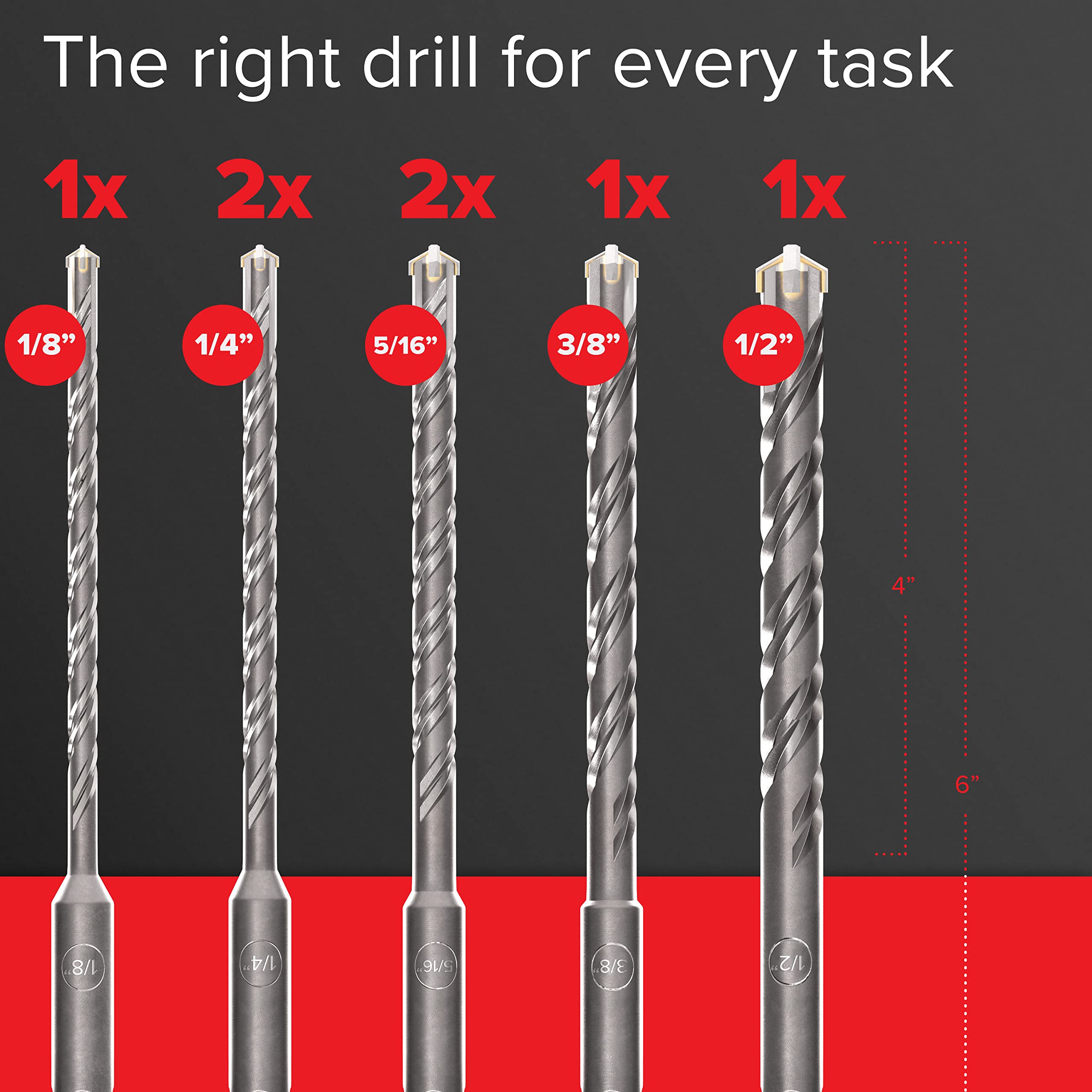 KSP-Tec carbide cross-tip SDS-Plus bit 1/4 (bit 1) for faster holes.