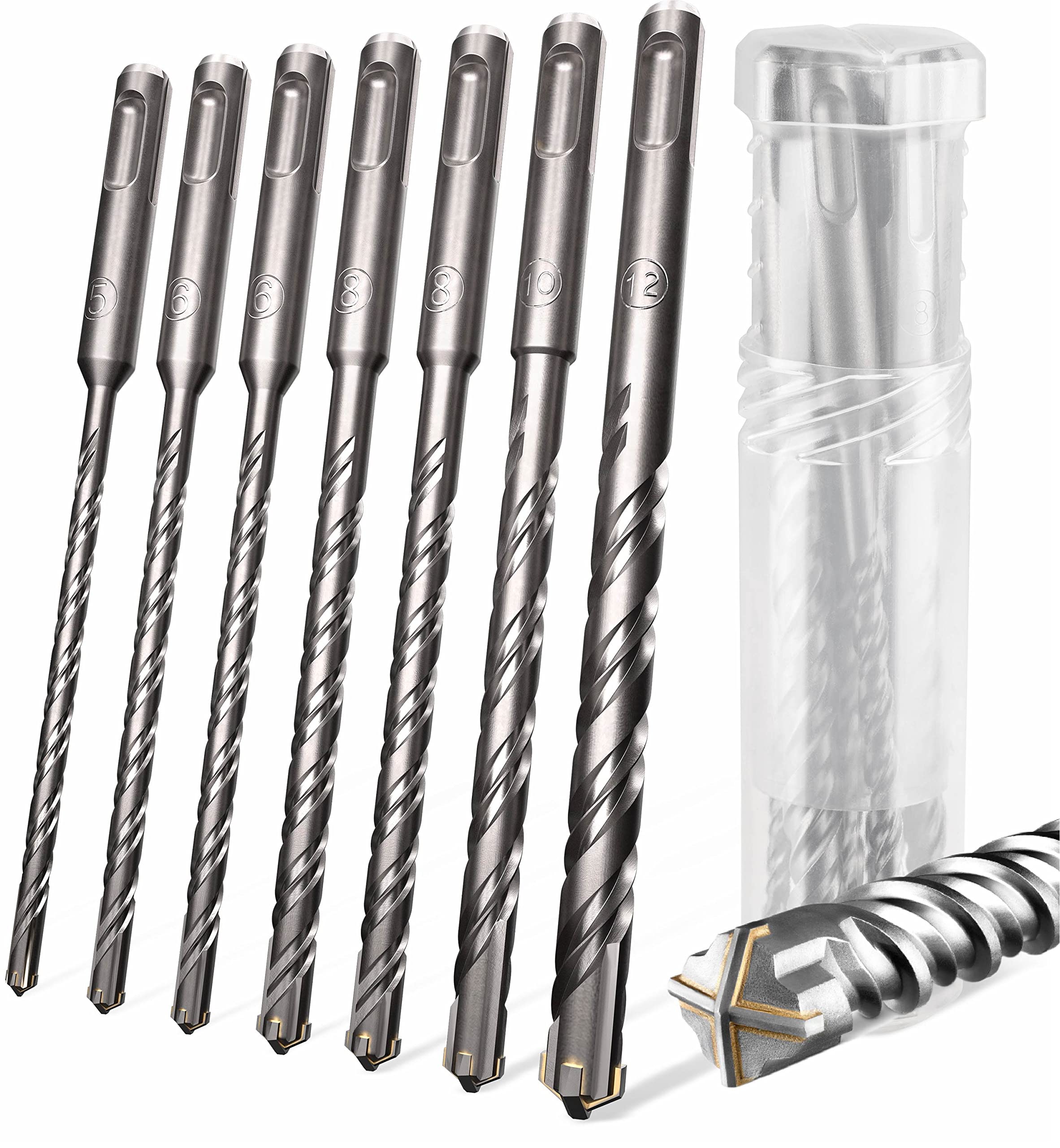 KSP-Tec carbide cross-tip SDS-Plus bit 3/16 for precise masonry drilling.