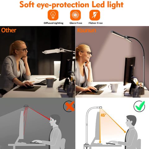 Ksunun clamp-base design saves desk space.