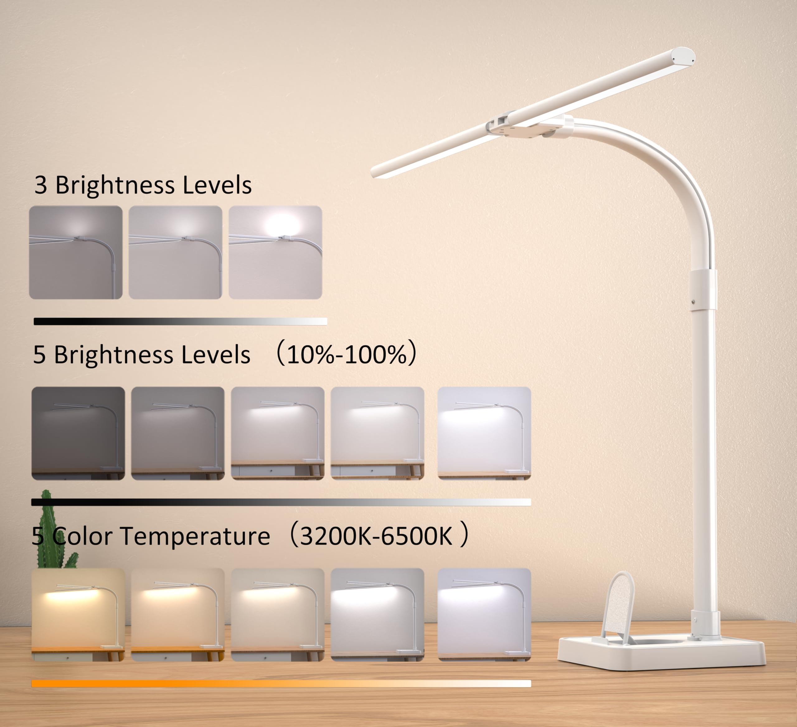 Ksunun five color modes allow warm to cool lighting for various tasks