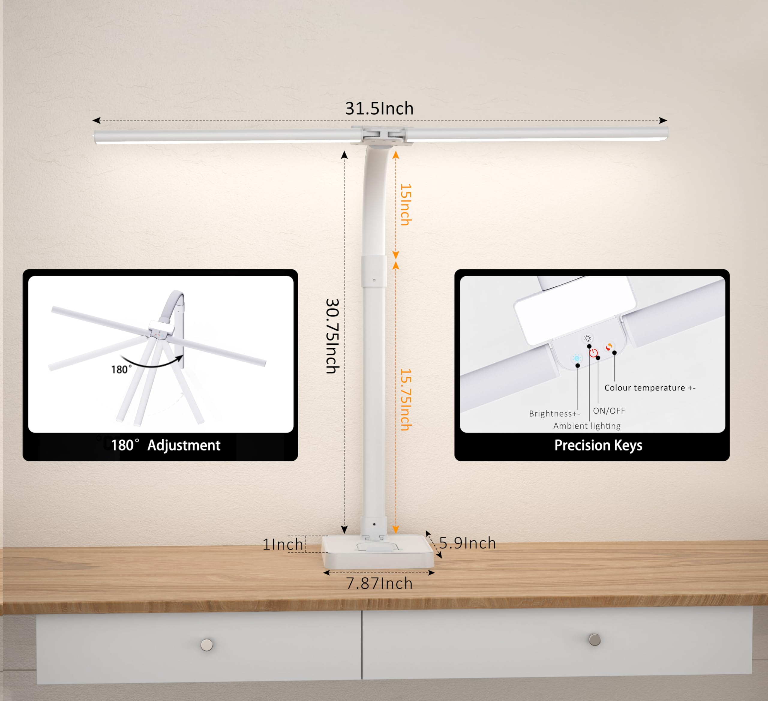 Ksunun five dimmable levels provide adjustable brightness for long work sessions