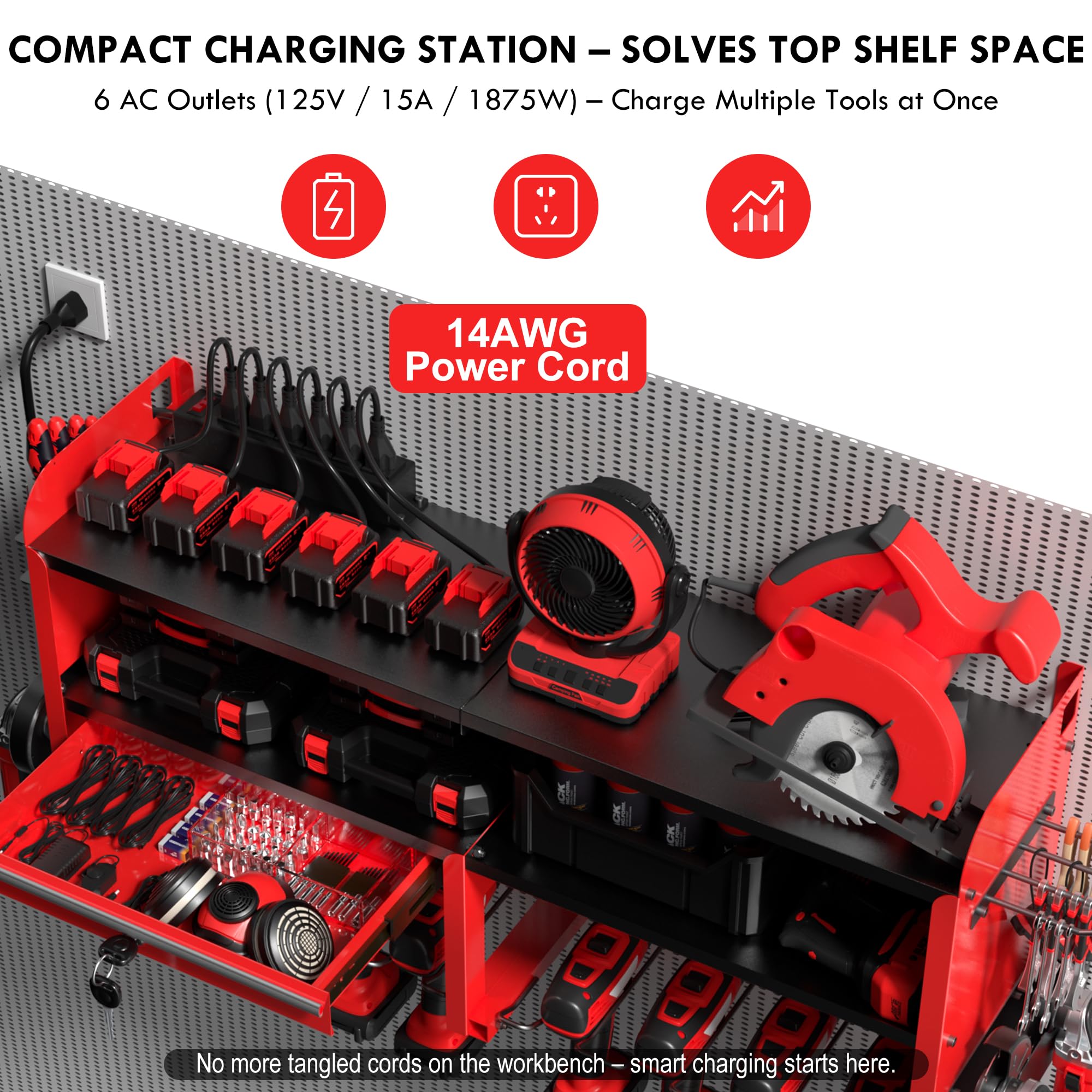 KSVO heavy-duty 300 lb load capacity supports a full workshop lineup.