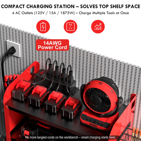 KSVO lockable drawer within power tool organizer storing small parts