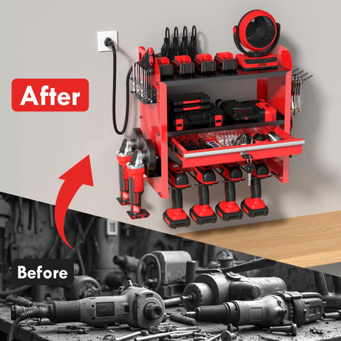 KSVO side racks holding grinders, drivers and daily handheld tools