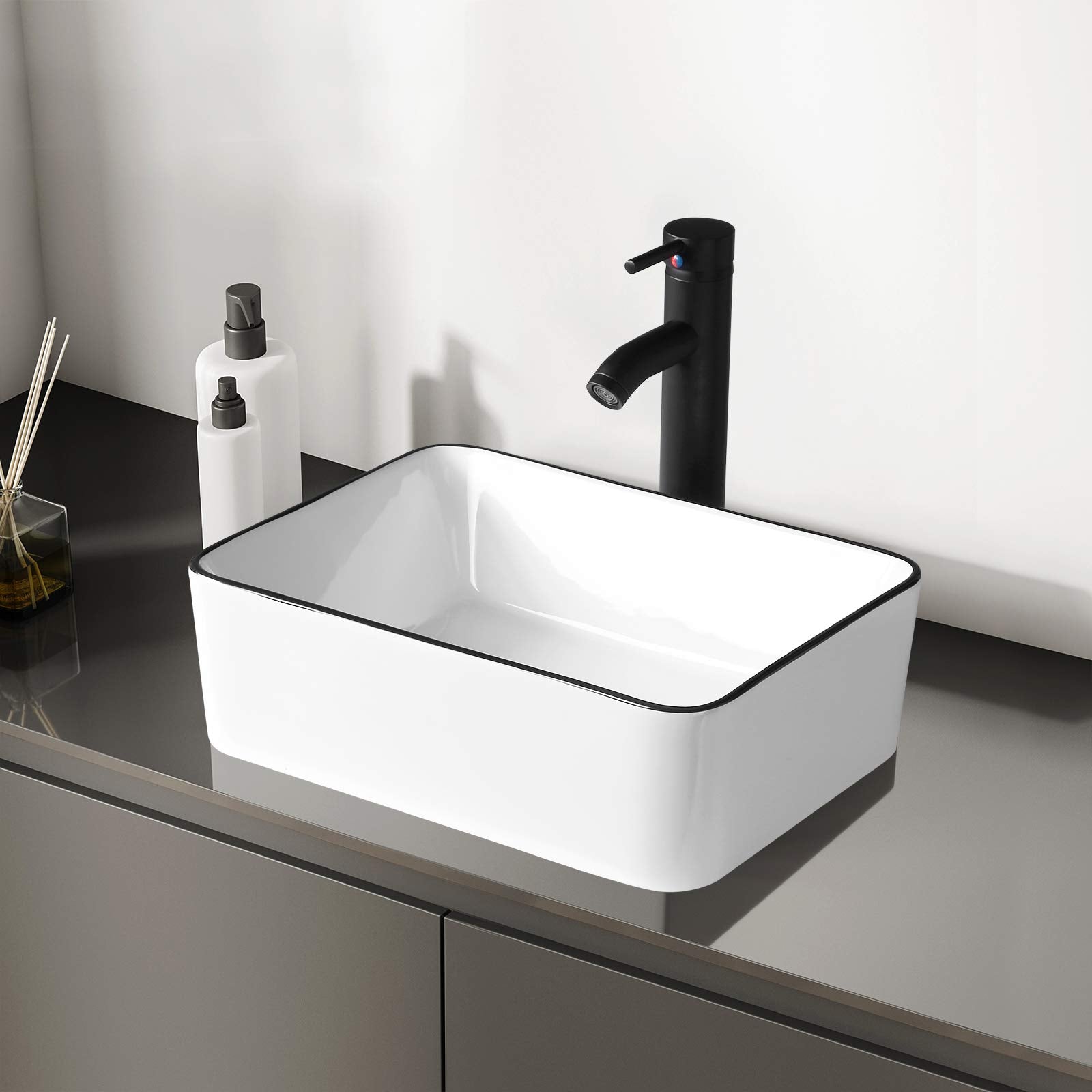 KSWIN white porcelain vessel sink, above-counter design for quick installs