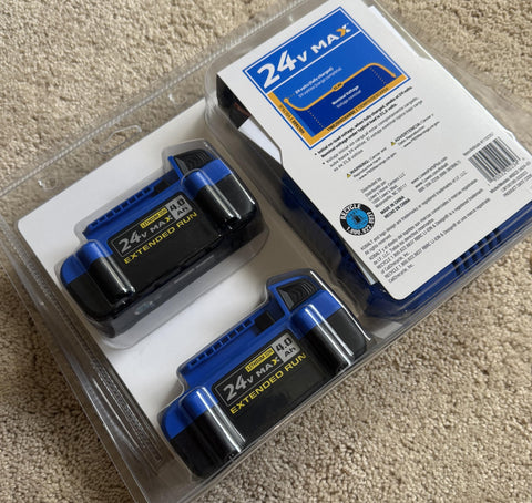KT Kobalt 24V charger shows LED indicators for fast, safe charging status.