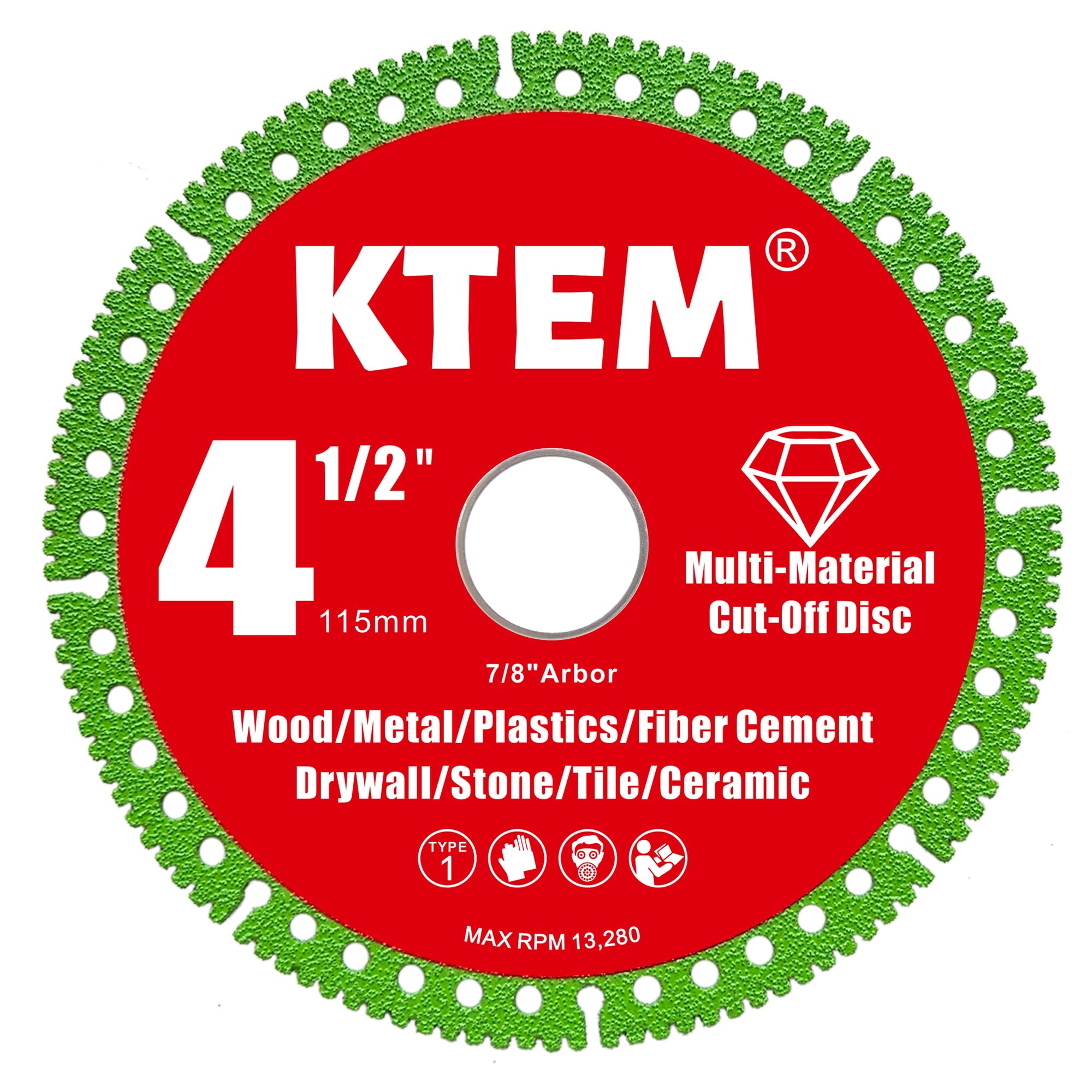 KTEM angle grinder disc 7/8-inch arbor for universal fit and quick changes
