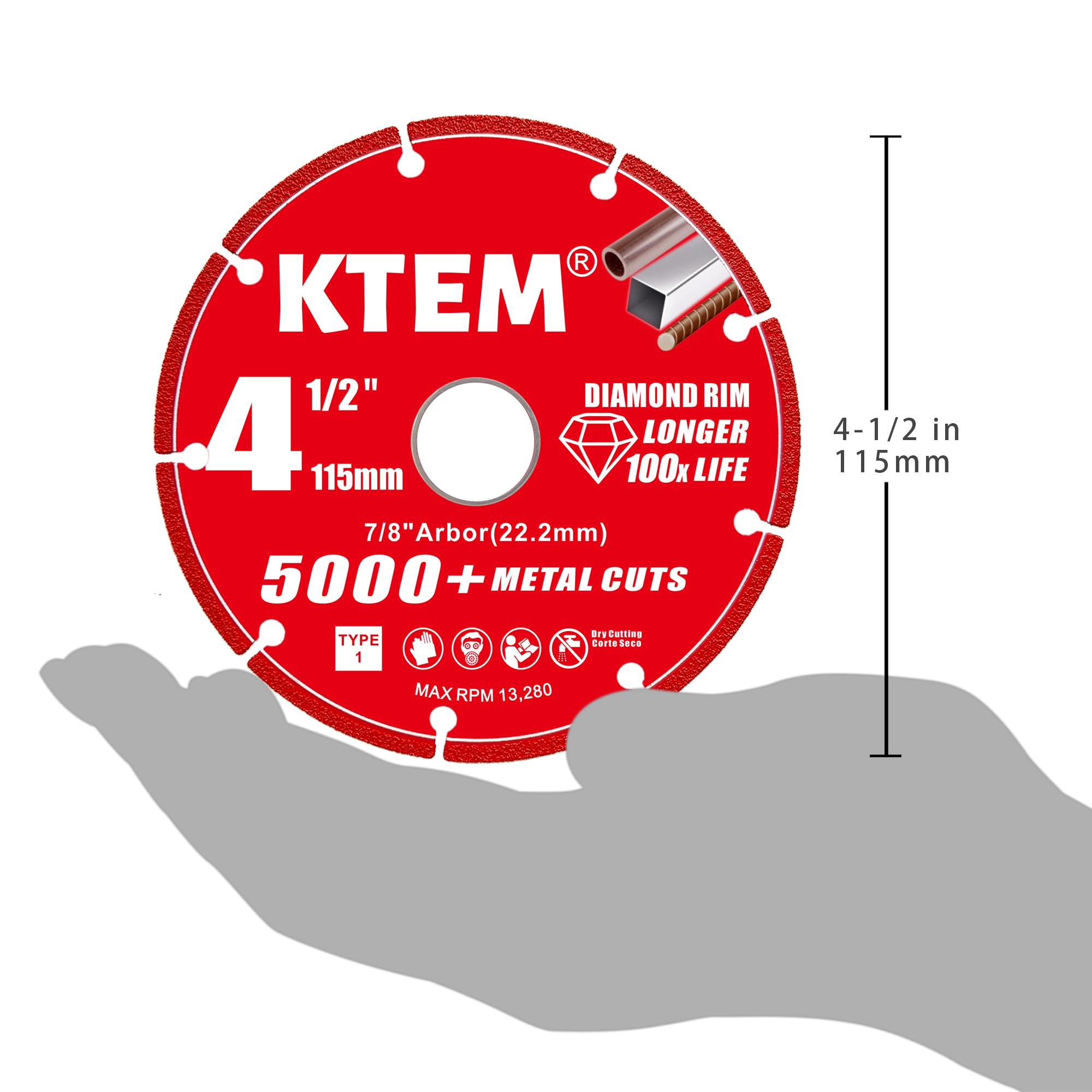 KTEM durable diamond disc delivers clean steel cuts with long-lasting performance.