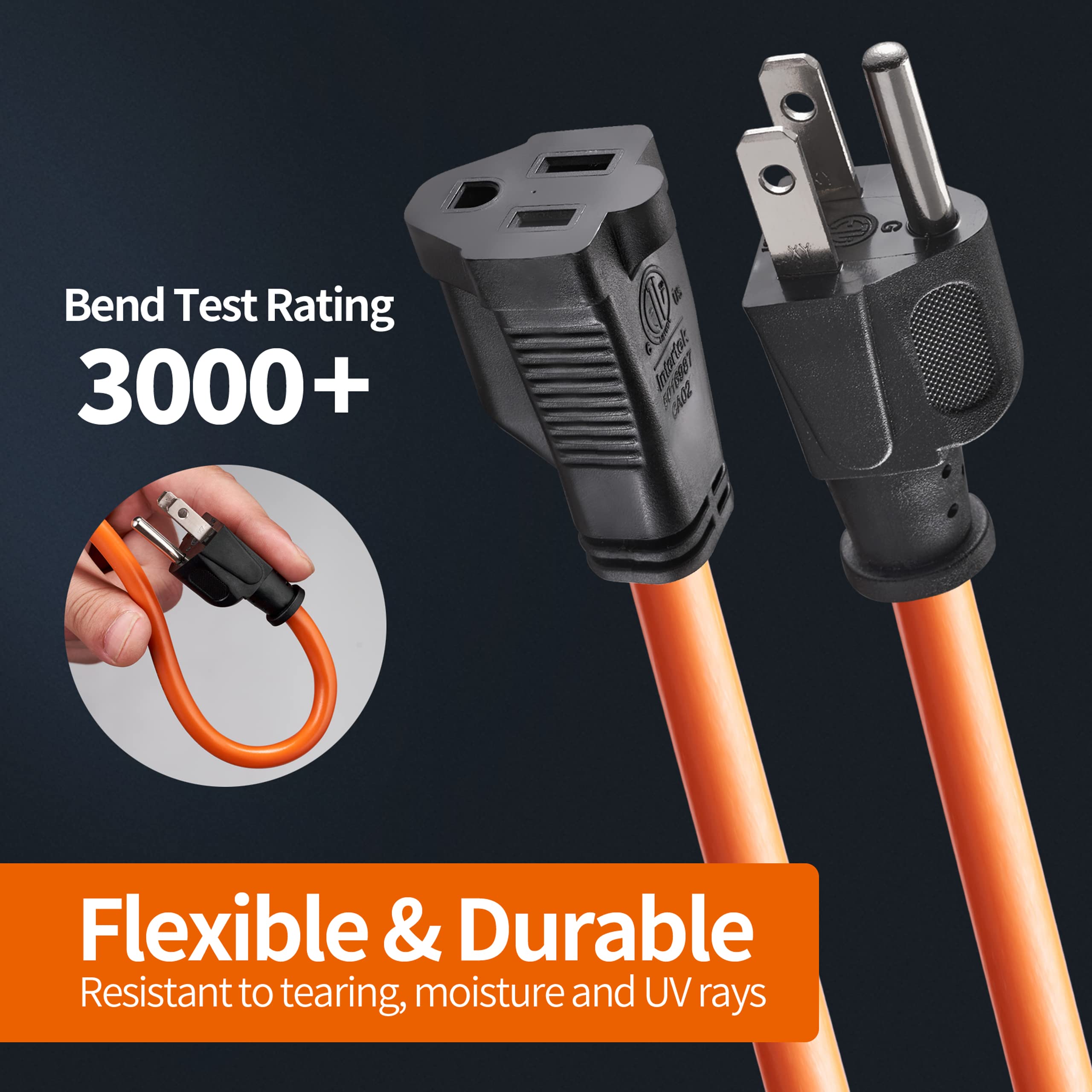 KTMC 16AWG copper wiring ensures reliable power delivery.