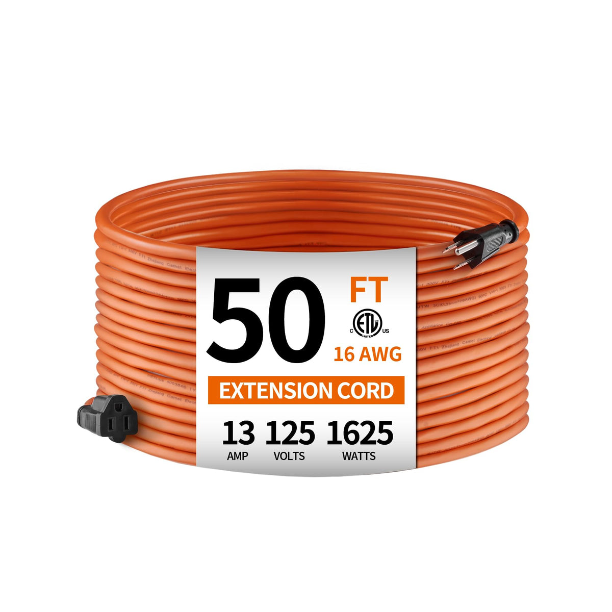 KTMC 50ft outdoor extension cord orange for long-range outdoor setups.