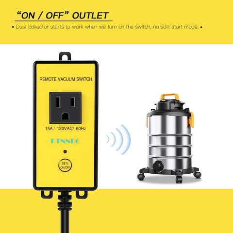 KTNNKG Wireless Outlet on/off demonstrates easy remote control in a workshop.