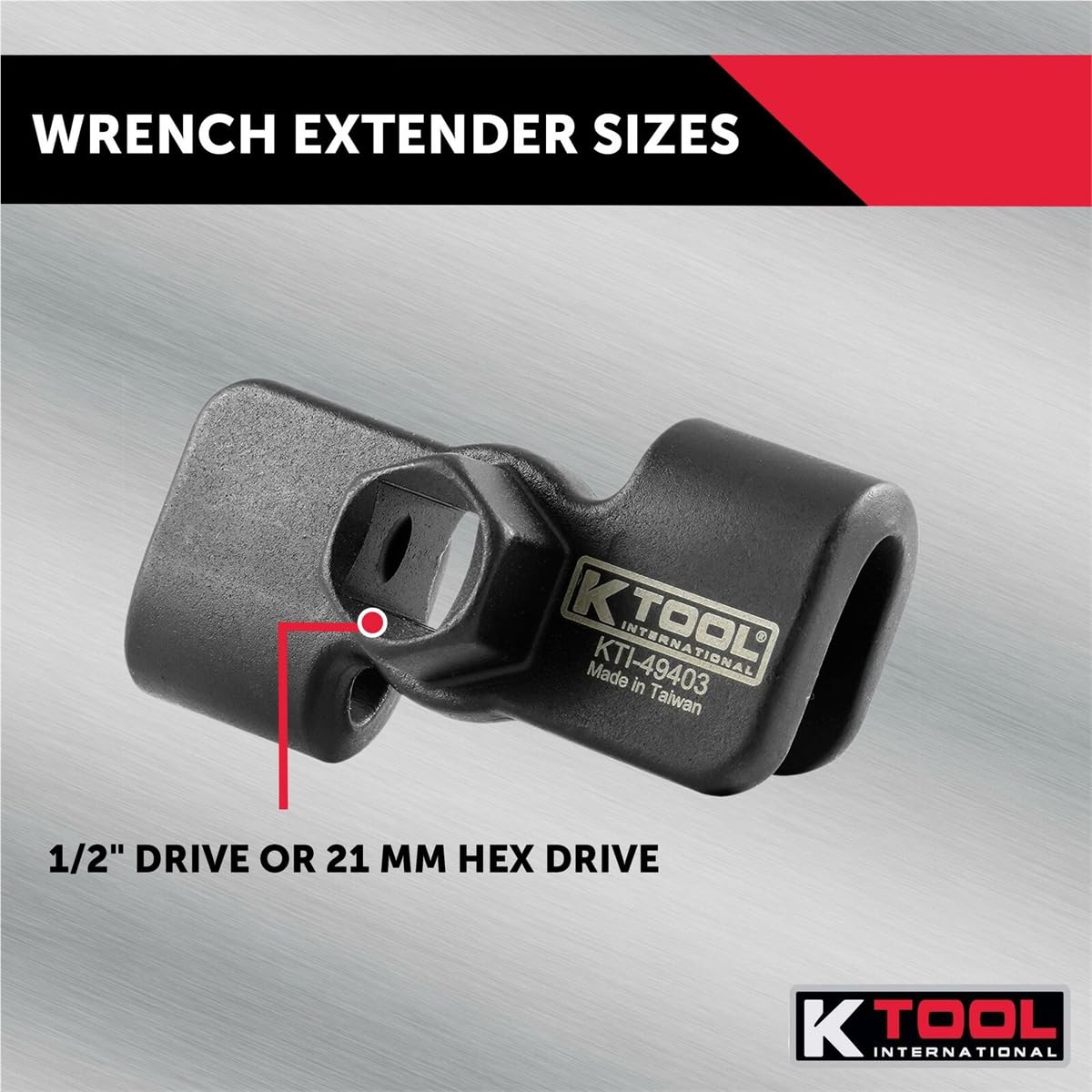 K Tool International 49403 universal adapter with half-inch drive compatibility