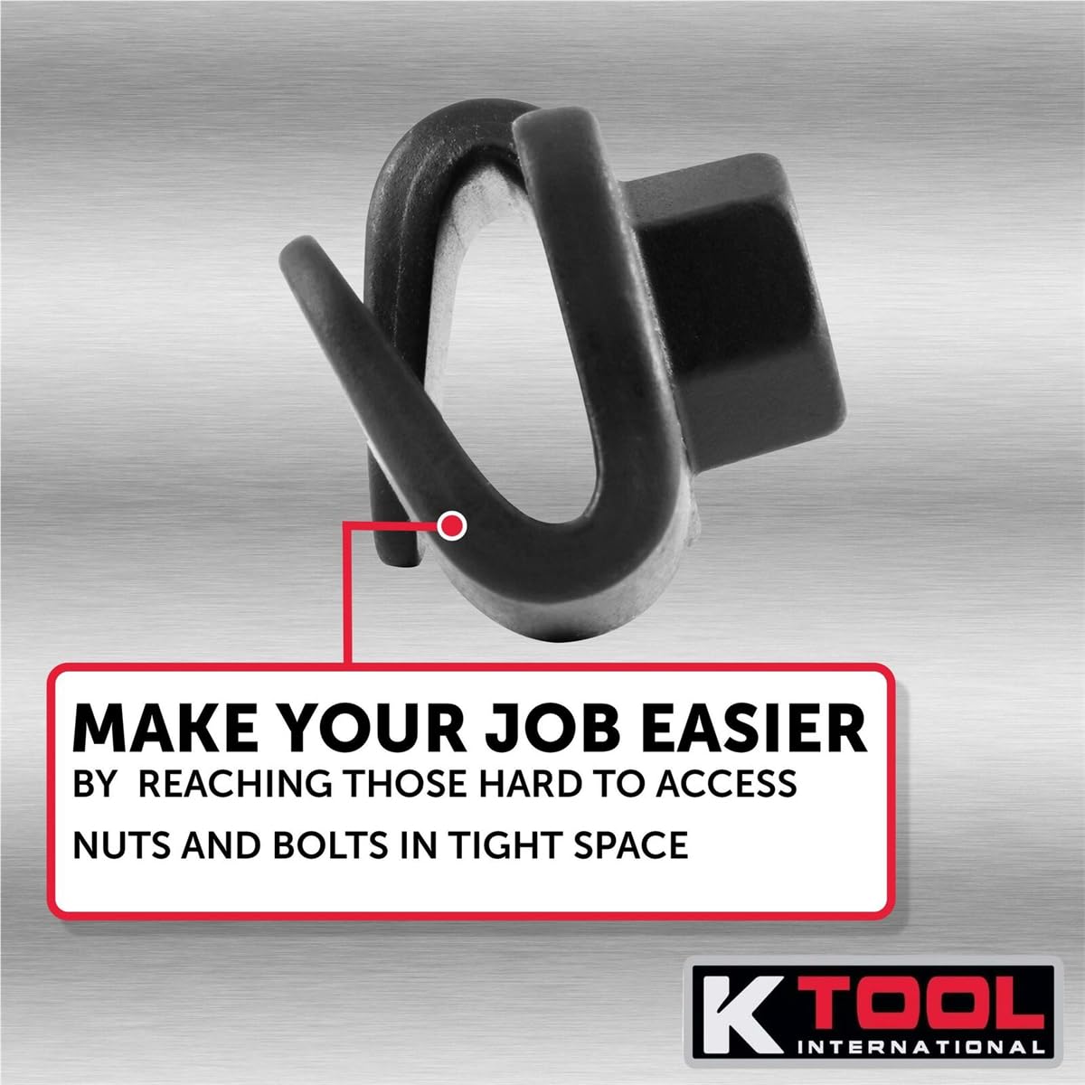 K Tool International 49403 extended lever demonstrates improved reach in tight spaces