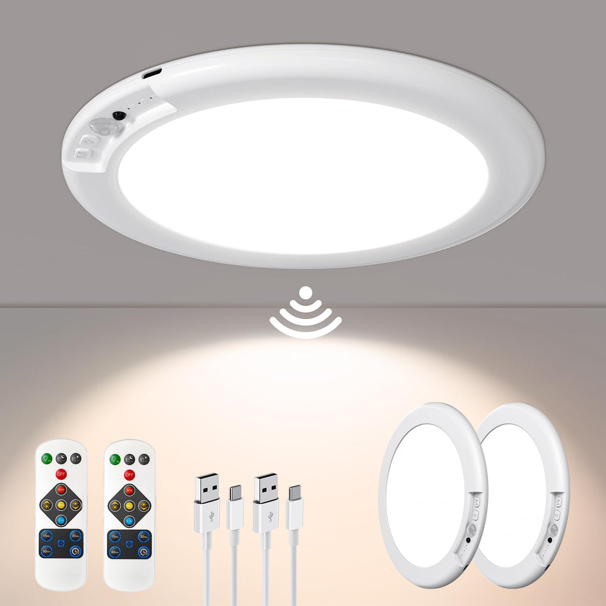 Ktpugorn 2-pack motion sensor closet light for hands-free illumination in any closet.