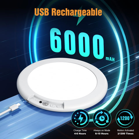 Ktpugorn wireless shower light provides bright ceiling lighting without wiring.