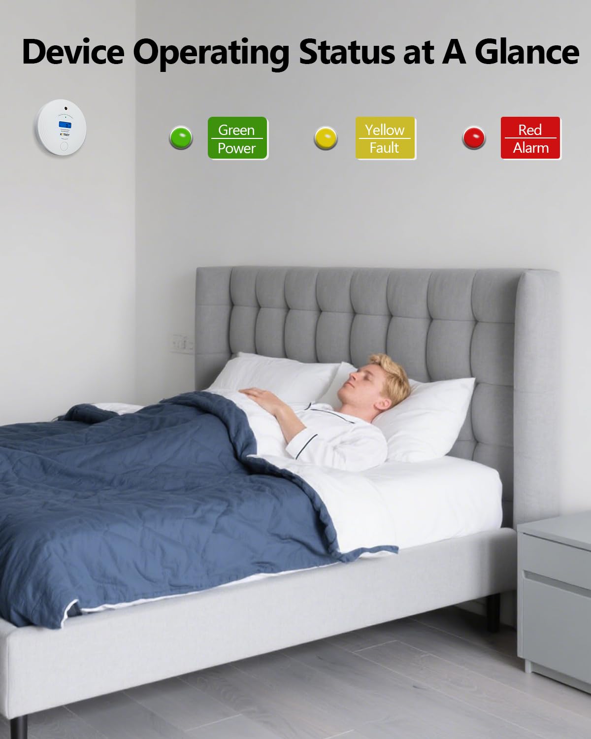 Kttrey test and mute button enables quick checks and silencing