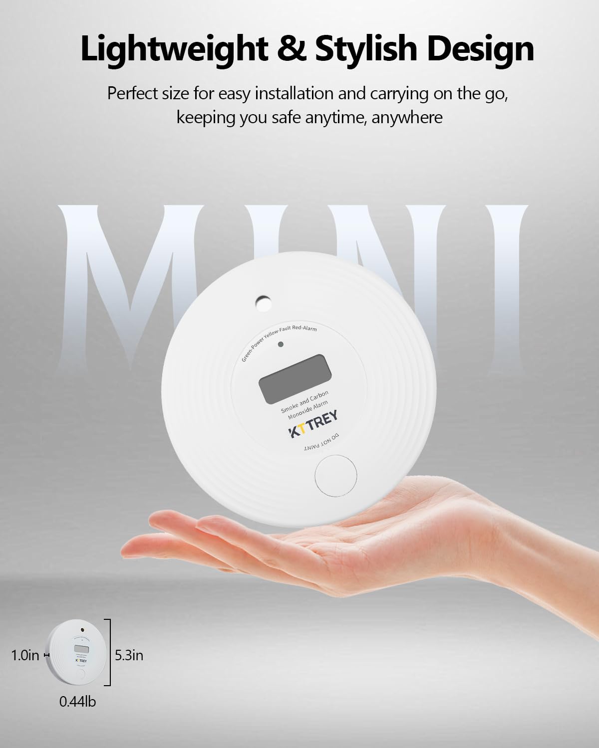 Kttrey travel-ready detector with built-in power for peace of mind