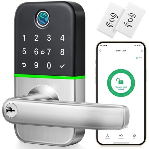 KUCACCI keypad lock installed on a front door enabling keyless entry for convenience