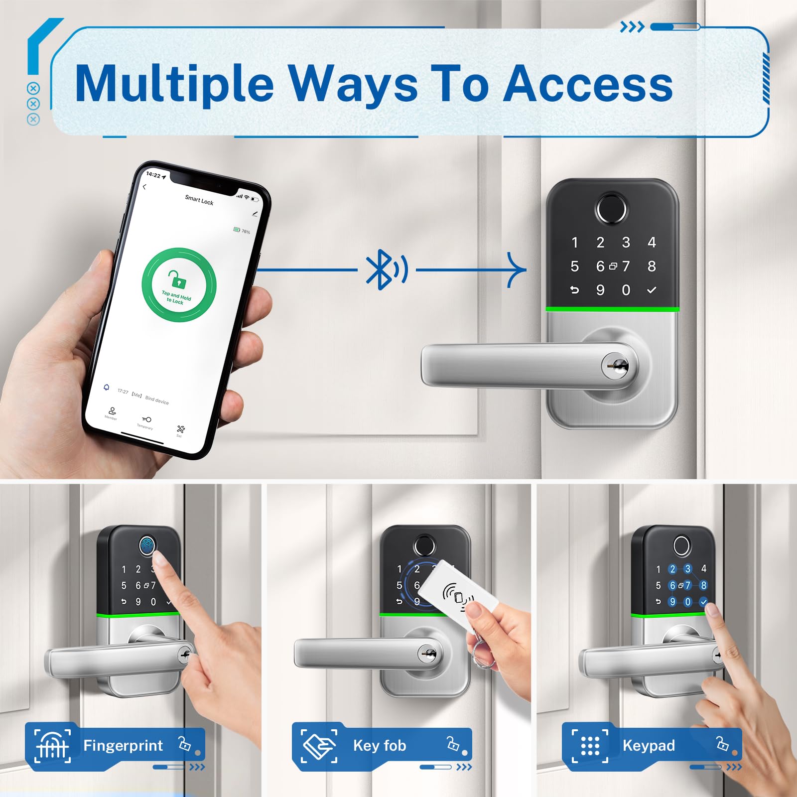 KUCACCI lock with reversible handle showing flexibility for door orientation