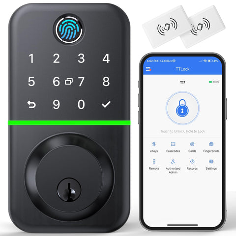 KUCACCI smart door lock front view with keypad for seamless entry.