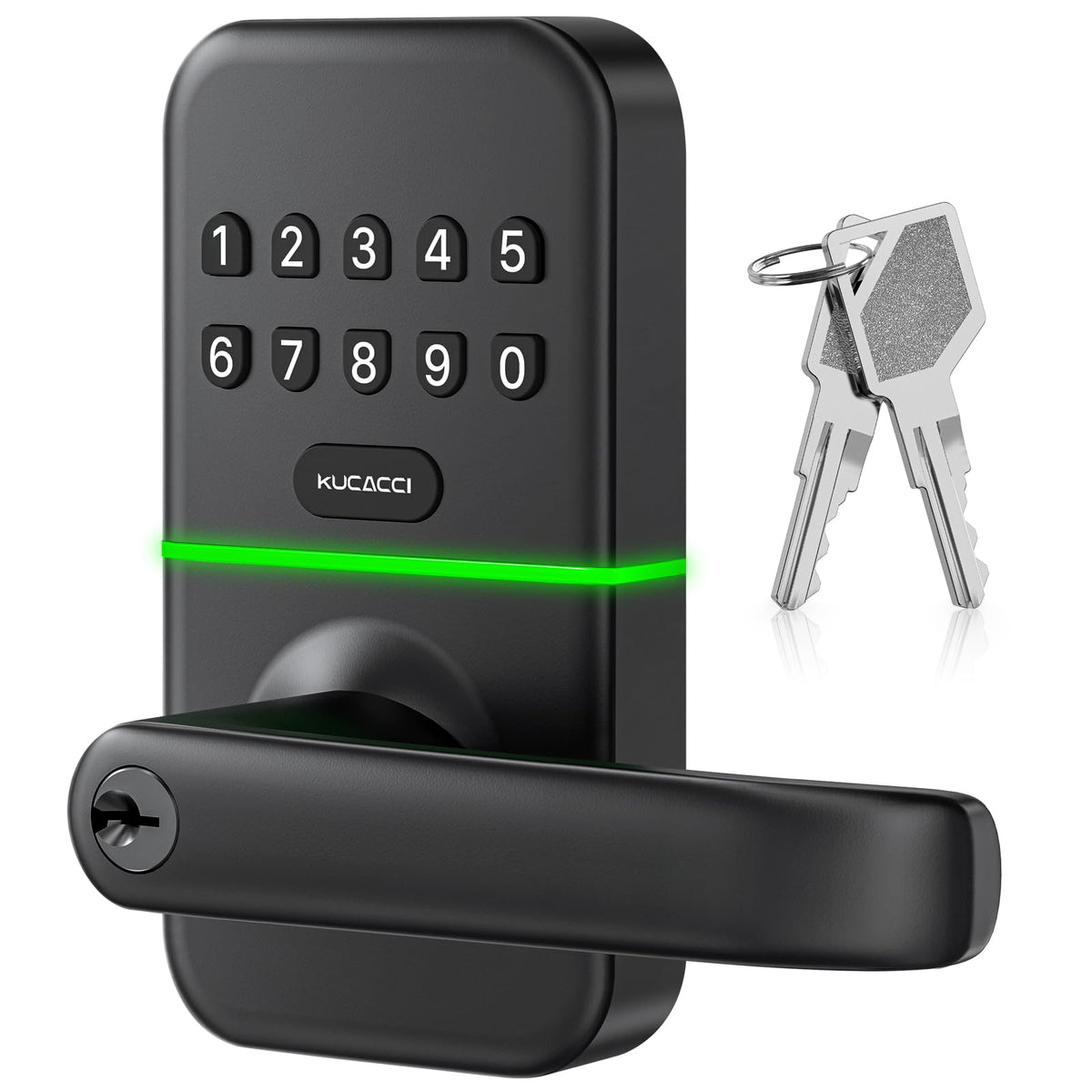 KUCACCI smart lock keypad on front door for convenient keyless entry and multi-user access.