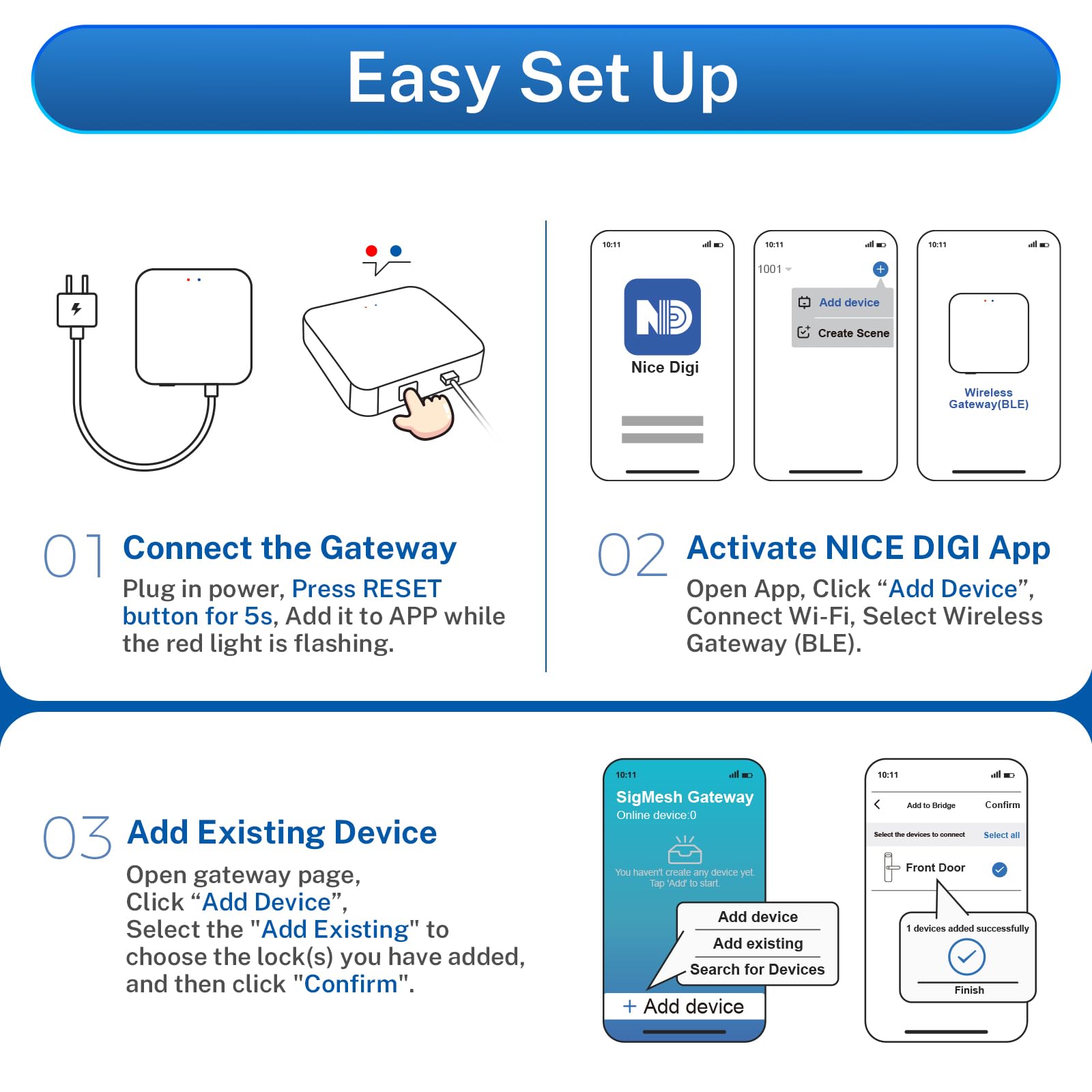 Gateway managing multiple devices within 10 meters for centralized control.