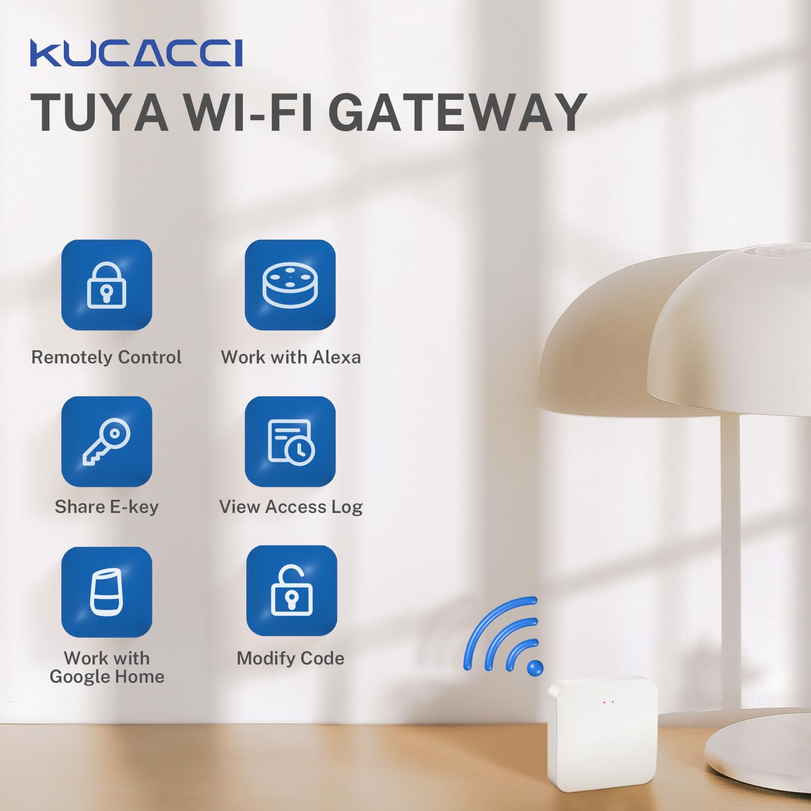 Kucacci Tuya gateway pairing with the phone for effortless smart lock setup.