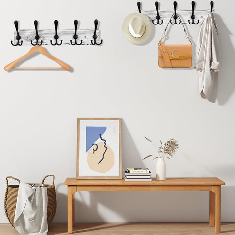 Kuhome kitchen or mudroom organization rack for towels and bags