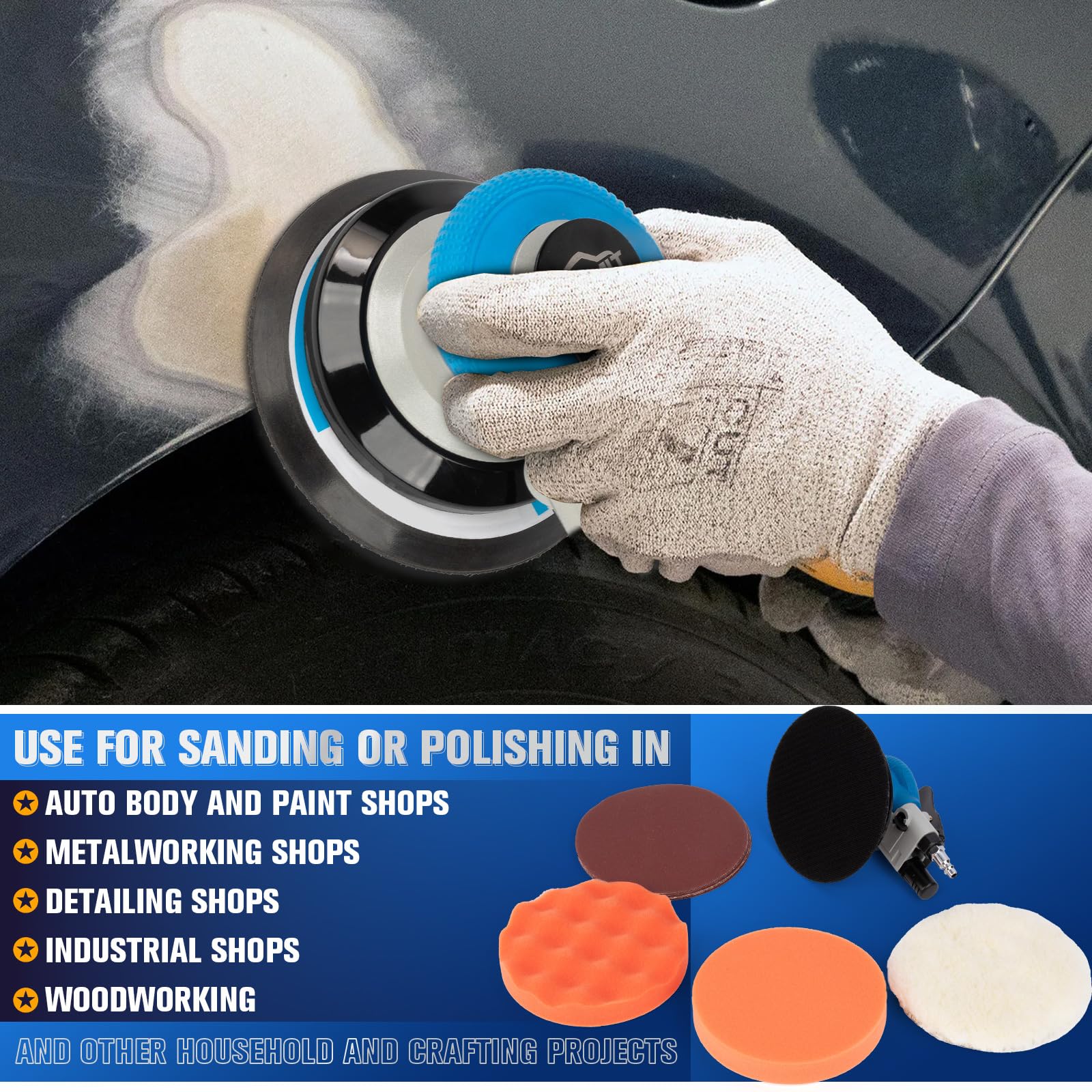 KUIMIT 3-step contour sponge pad system offers coarse to fine finishing options.