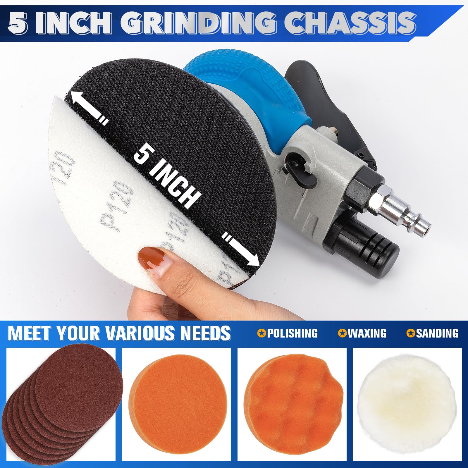 KUIMIT 5in hook-and-loop pad with microfiber cloths for refined surface prep.