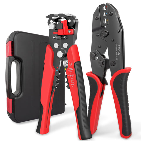 Kuject 3-in-1 wire stripper and crimping tool kit showing all-in-one versatility for electronics projects.