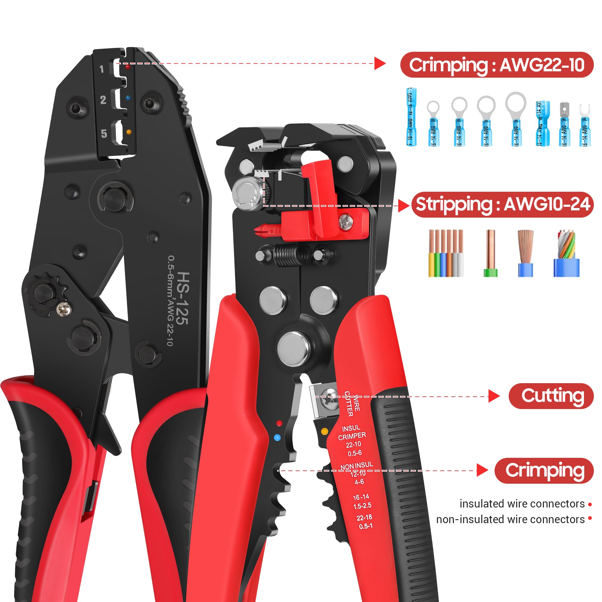 Kuject auto wire stripper in action demonstrates quick, clean insulation removal.