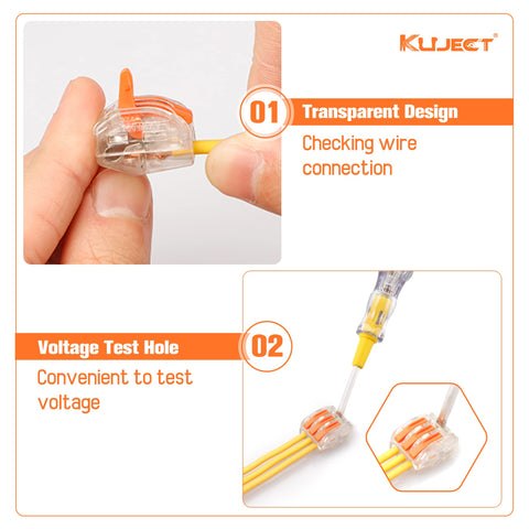 Kuject lever nut connector 4-port suitable for ceiling light wiring