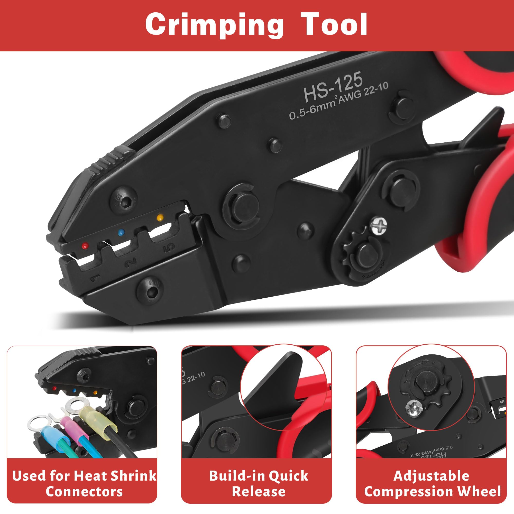 Kuject star wheel adjusts crimp height for precise, consistent crimps.