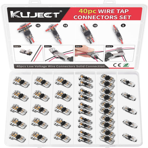 Kuject wire tap connector kit in action for quick solderless connections